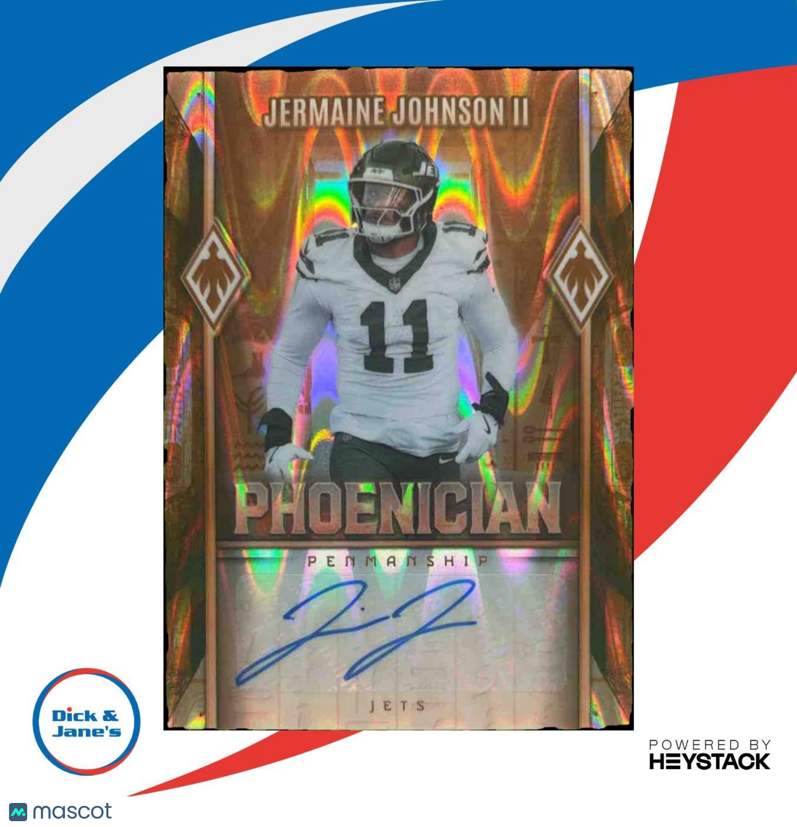 2025 Panini Phoenix Jermaine Johnson II Phoenician Penmanship Auto /15 Jets - Sports Cards