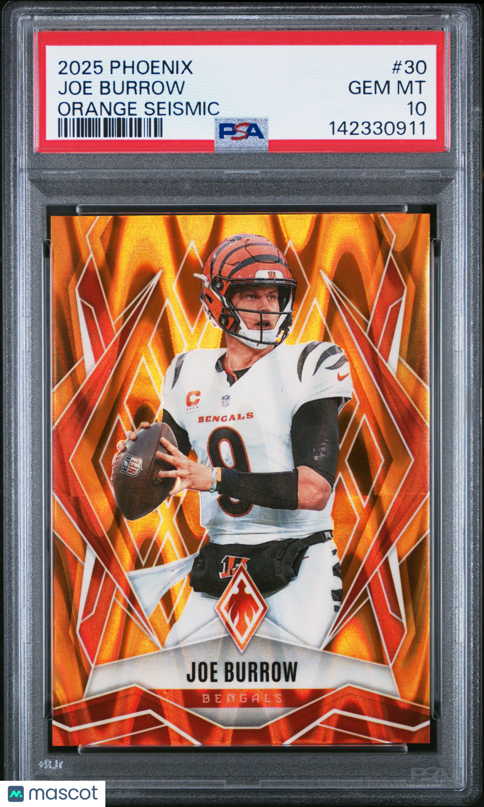 2025 Panini Phoenix Joe Burrow Orange Seismic 11/20 #30 PSA 10 GEM MINT Bengals - Graded Sports Cards