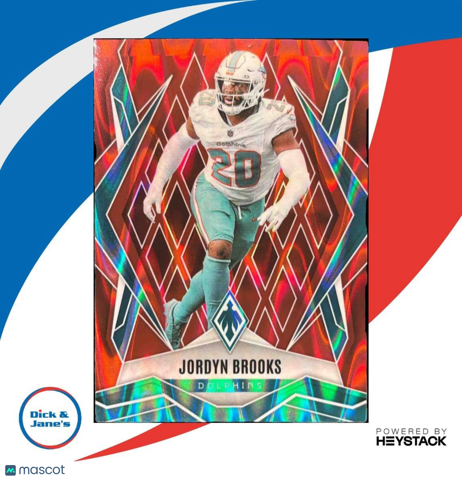 2025 Panini Phoenix Jordyn Brooks Red Seismic /99 #19 Miami Dolphins - Sports Cards