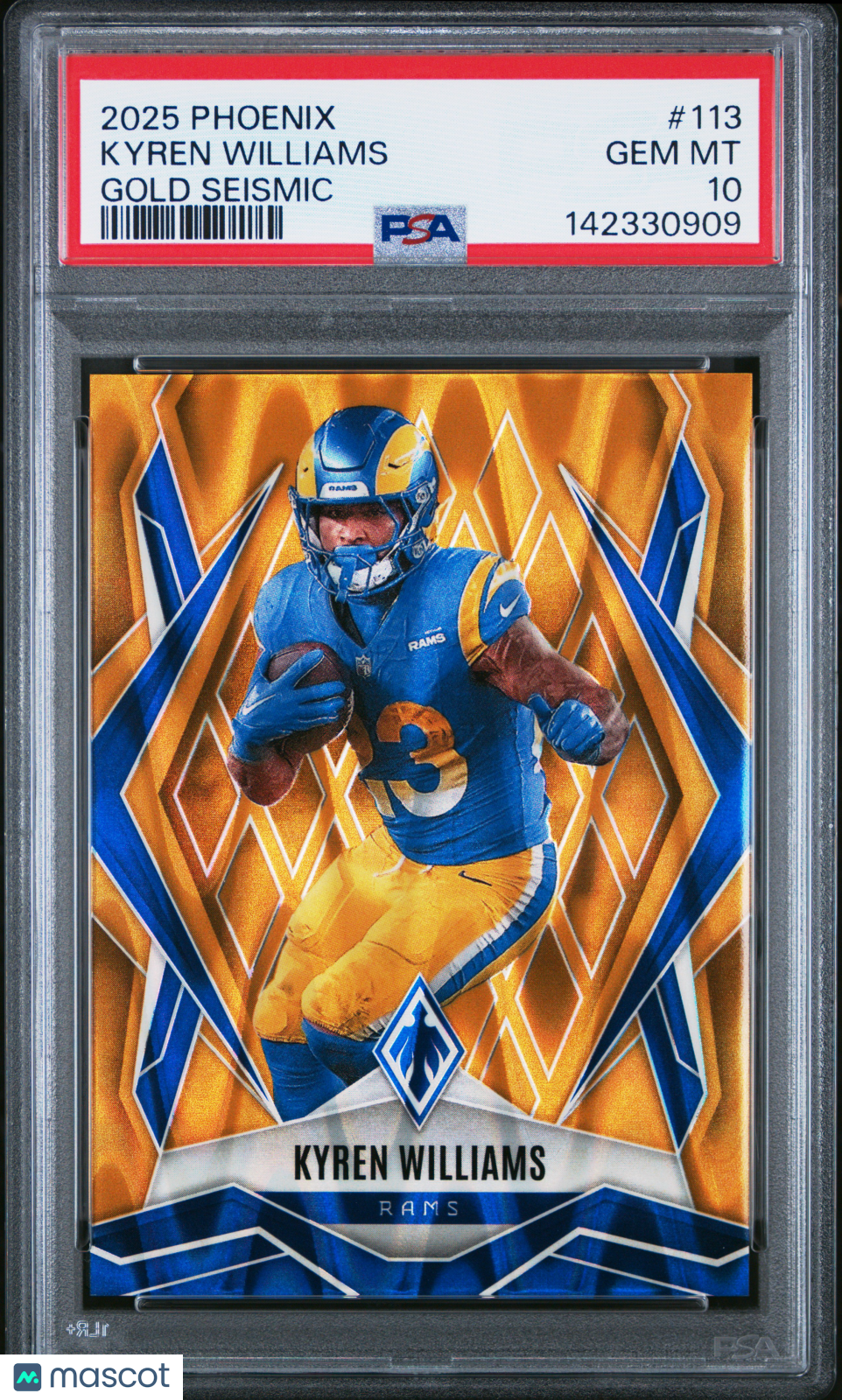 2025 Panini Phoenix Kyren Williams Gold Seismic 10/10 #113 PSA 10 GEM MINT Rams - Graded Sports Cards