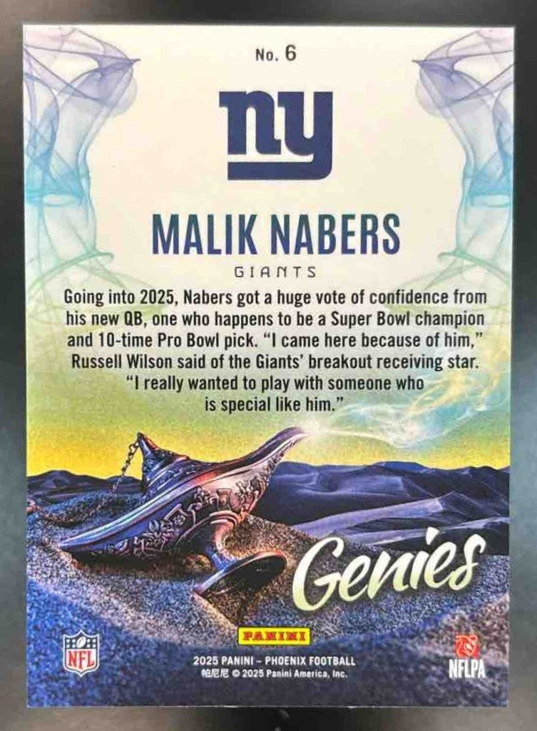 2025 Panini Phoenix Malik Nabers Genies #6 New York Giants - Sports Cards