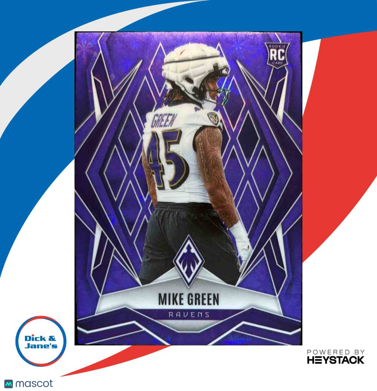 2025 Panini Phoenix Mike Green Purple Hyper 224/249 #216 RC Baltimore Ravens - Sports Cards