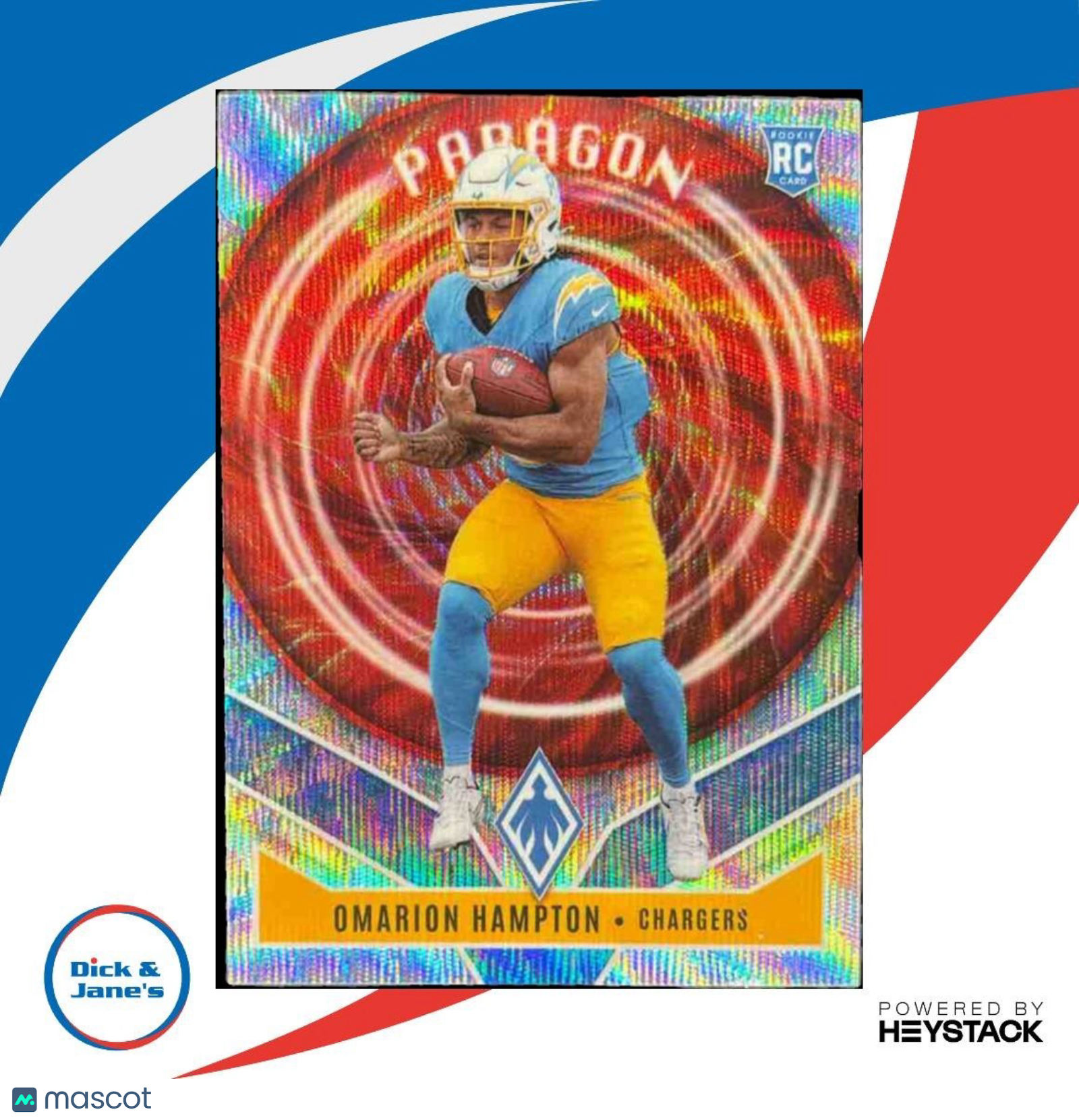 2025 Panini Phoenix Omarion Hampton Paragon Wave Prizm 200/299 #9 RC Chargers - Sports Cards