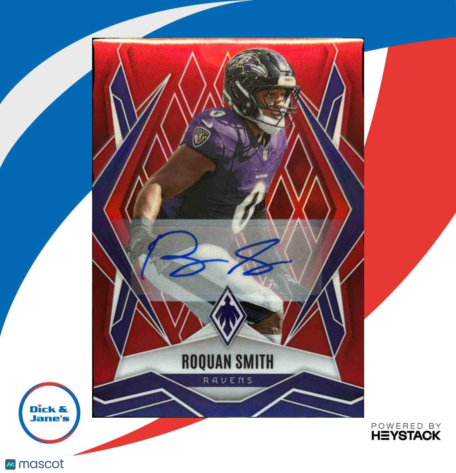 2025 Panini Phoenix Roquan Smith Auto Red 28/99 #96 Baltimore Ravens - Sports Cards