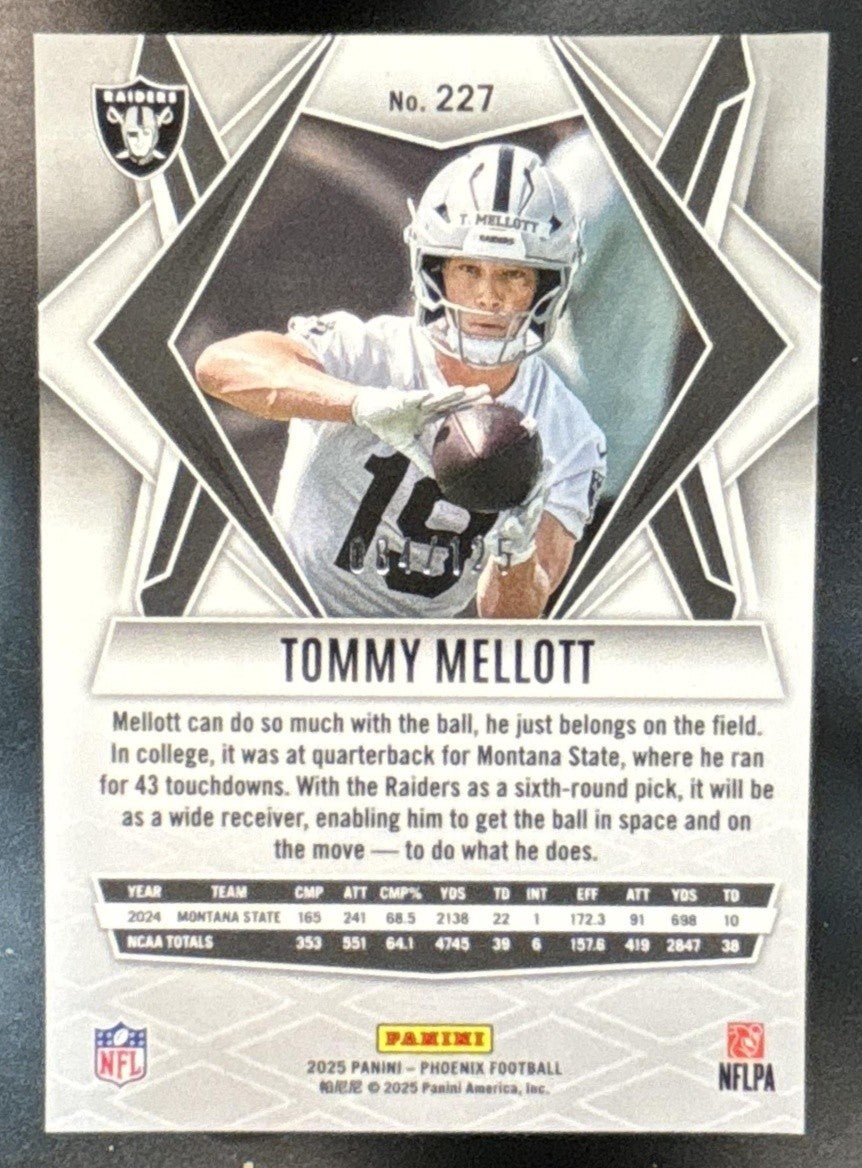 2025 Panini Phoenix Tommy Mellott Bronze /125 #227 RC Las Vegas Raiders - Sports Cards