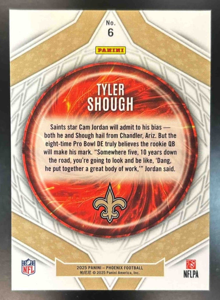 2025 Panini Phoenix Tyler Shough Paragon Silver #6 RC New Orleans Saints - Sports Cards