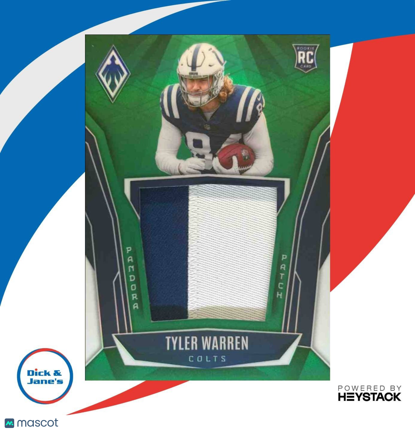 2025 Panini Phoenix Tyler Warren Rookie Jersey Green /99 #23 MEM RC Colts - Sports Cards
