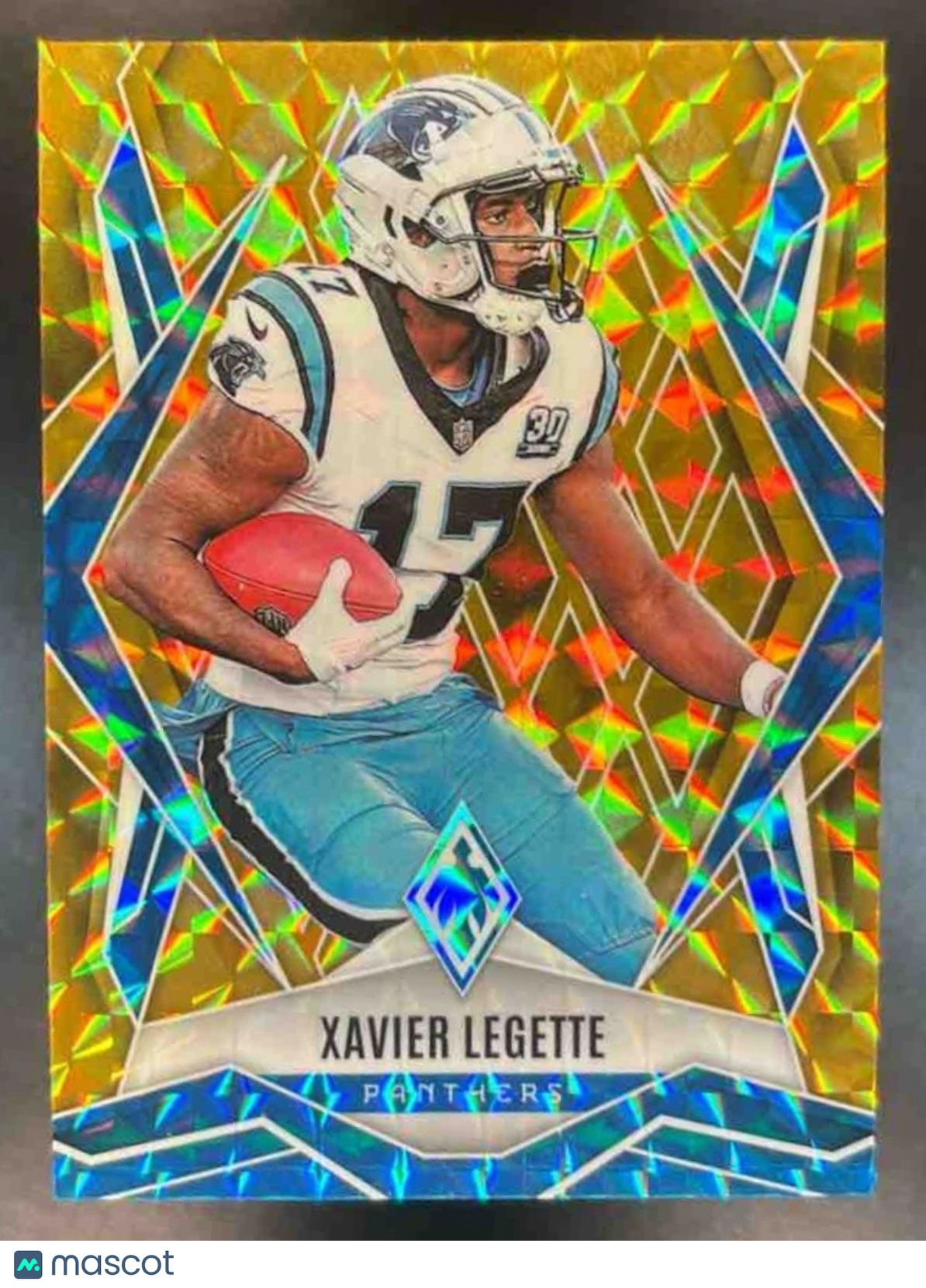 2025 Panini Phoenix Xavier Legette Gold Pyramids /10 #70 Carolina Panthers - Sports Cards