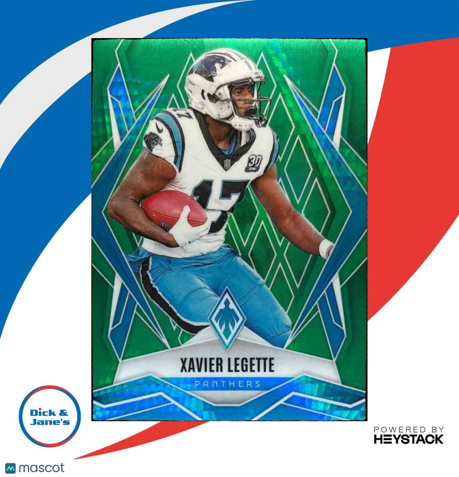 2025 Panini Phoenix Xavier Legette Green Hyper 90/149 #70 Carolina Panthers - Sports Cards