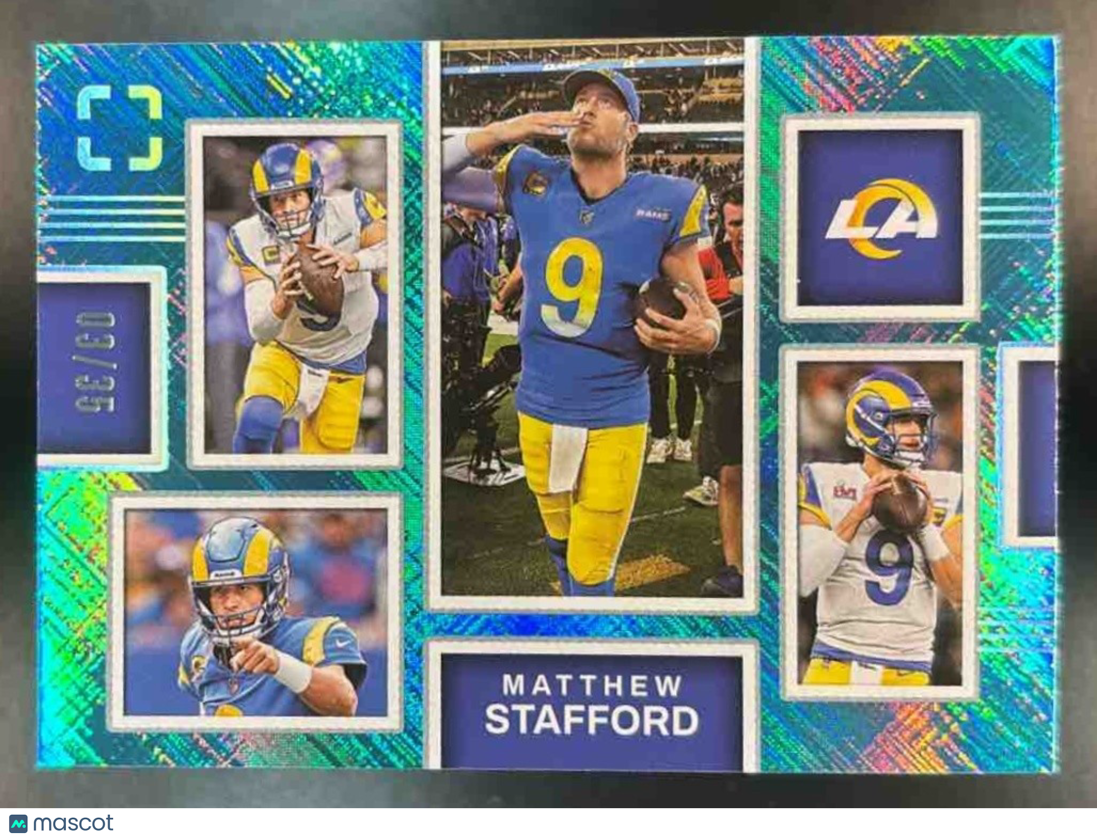 2025 Panini PhotoGenic Matthew Stafford Scrapbook Teal /35 #14 Los Angeles Rams - Sports Cards