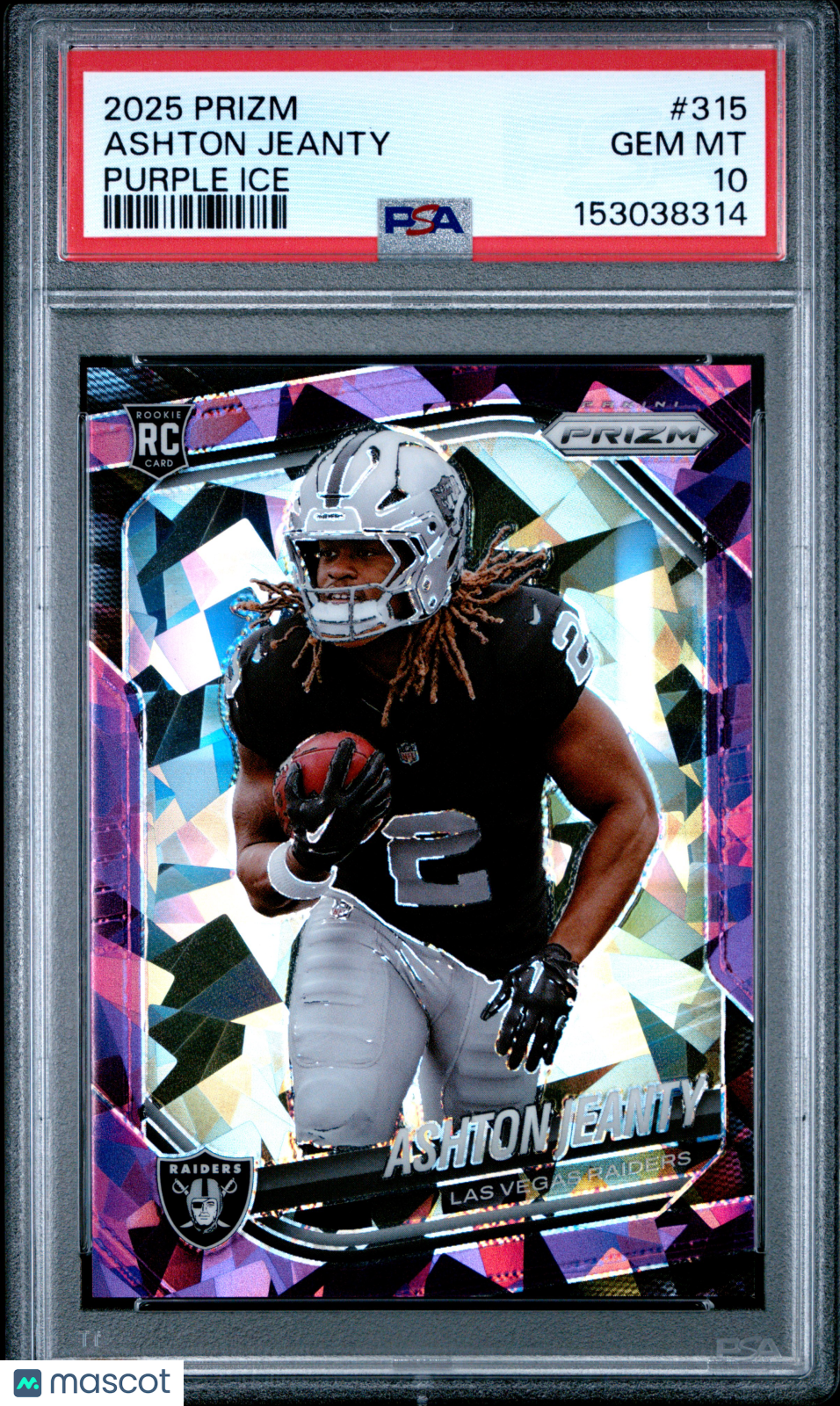 2025 Panini Prizm Ashton Jeanty Purple Ice #315 PSA 10 - Graded Sports Cards