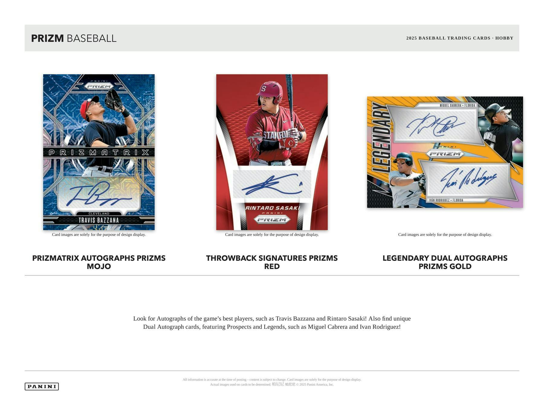 2025 Panini Prizm Baseball Hobby Box (3 Autos) - MLB Hobby Box