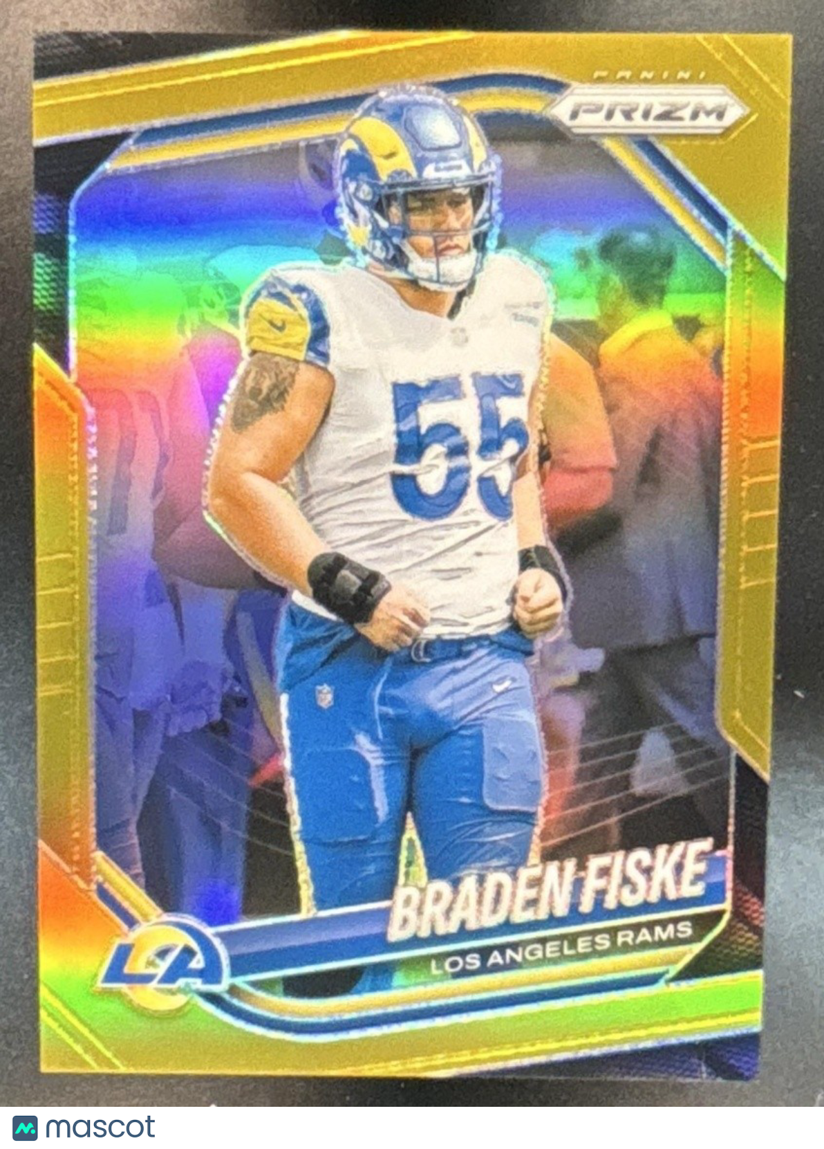 2025 Panini Prizm Braden Fiske Gold 1/10 #144 Los Angeles Rams - Sports Cards