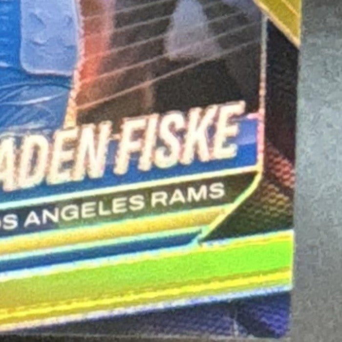 2025 Panini Prizm Braden Fiske Gold 1/10 #144 Los Angeles Rams - Sports Cards