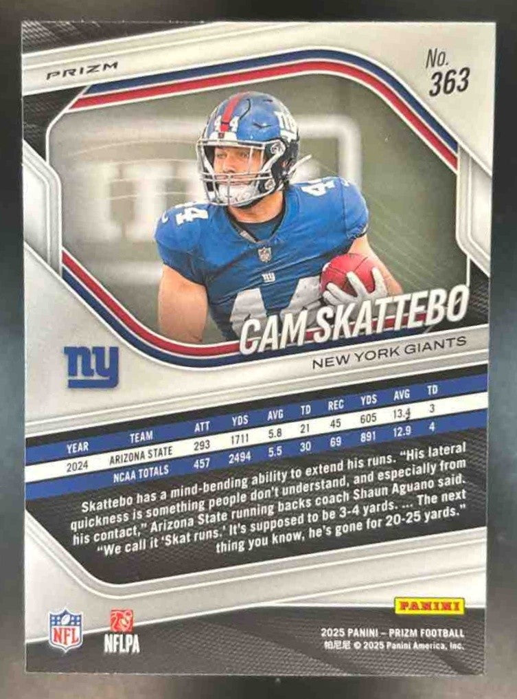 2025 Panini Prizm Cam Skattebo Silver #363 RC New York Giants - Sports Cards