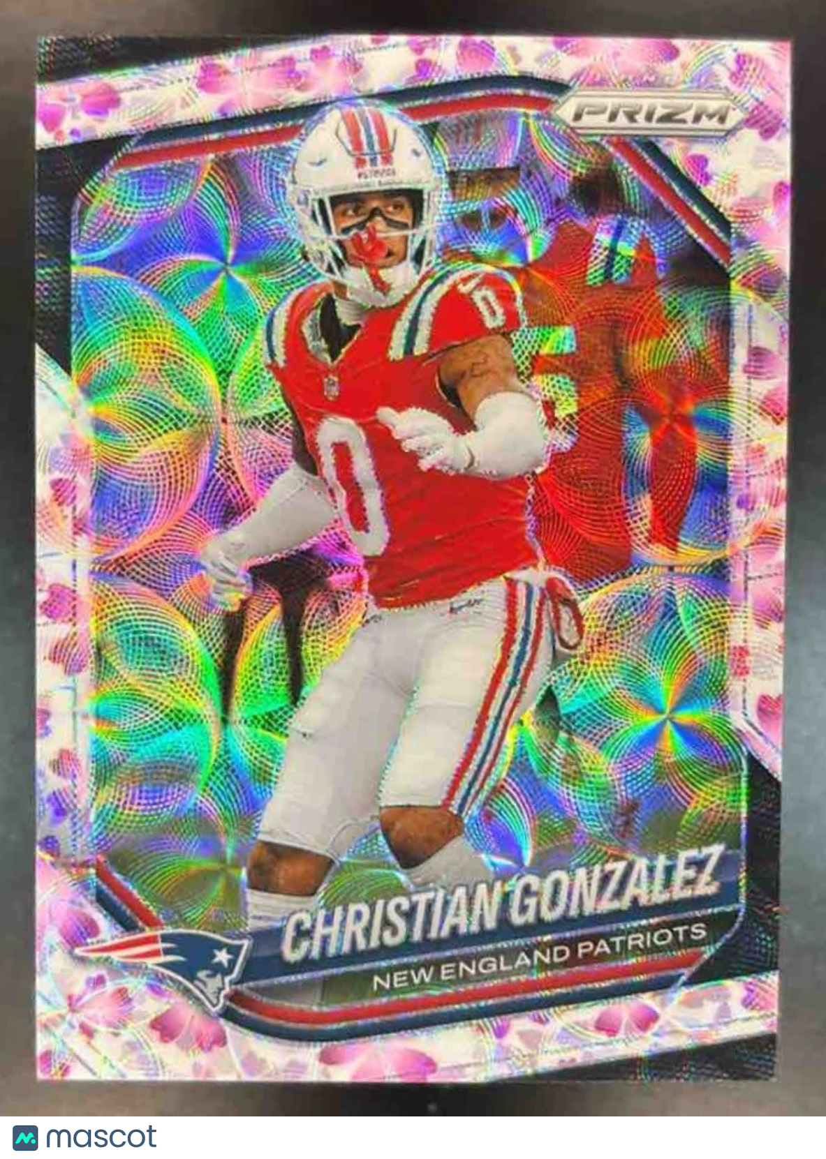 2025 Panini Prizm Christian Gonzalez Choice Cherry Blossom /15 #176 Patriots - Sports Cards
