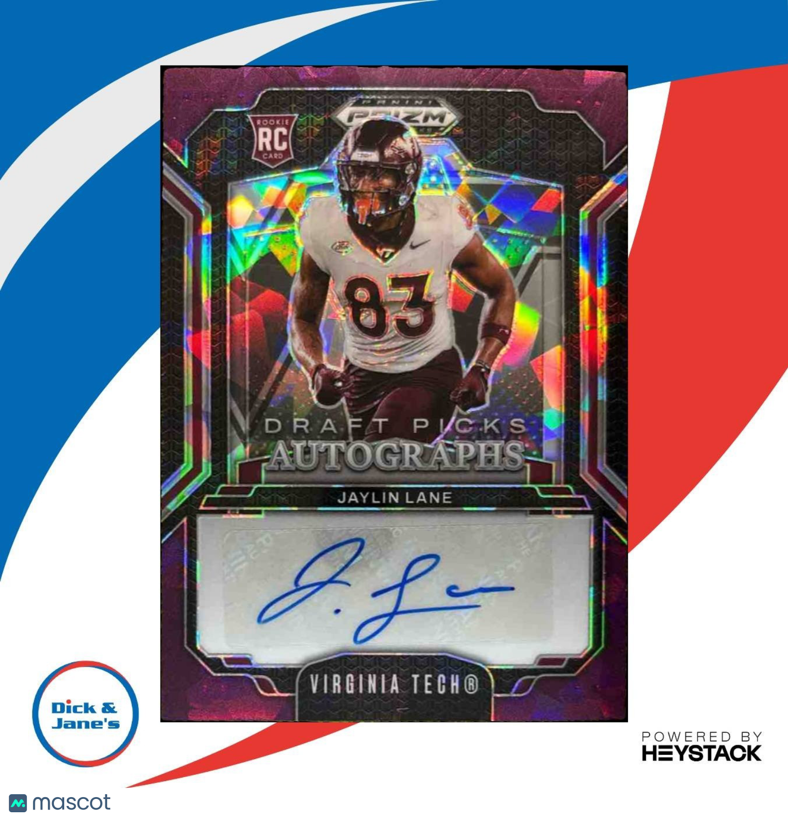 2025 Panini Prizm Draft Jaylin Lane Auto Purple Ice /199 Virginia Tech Hokies - Sports Cards