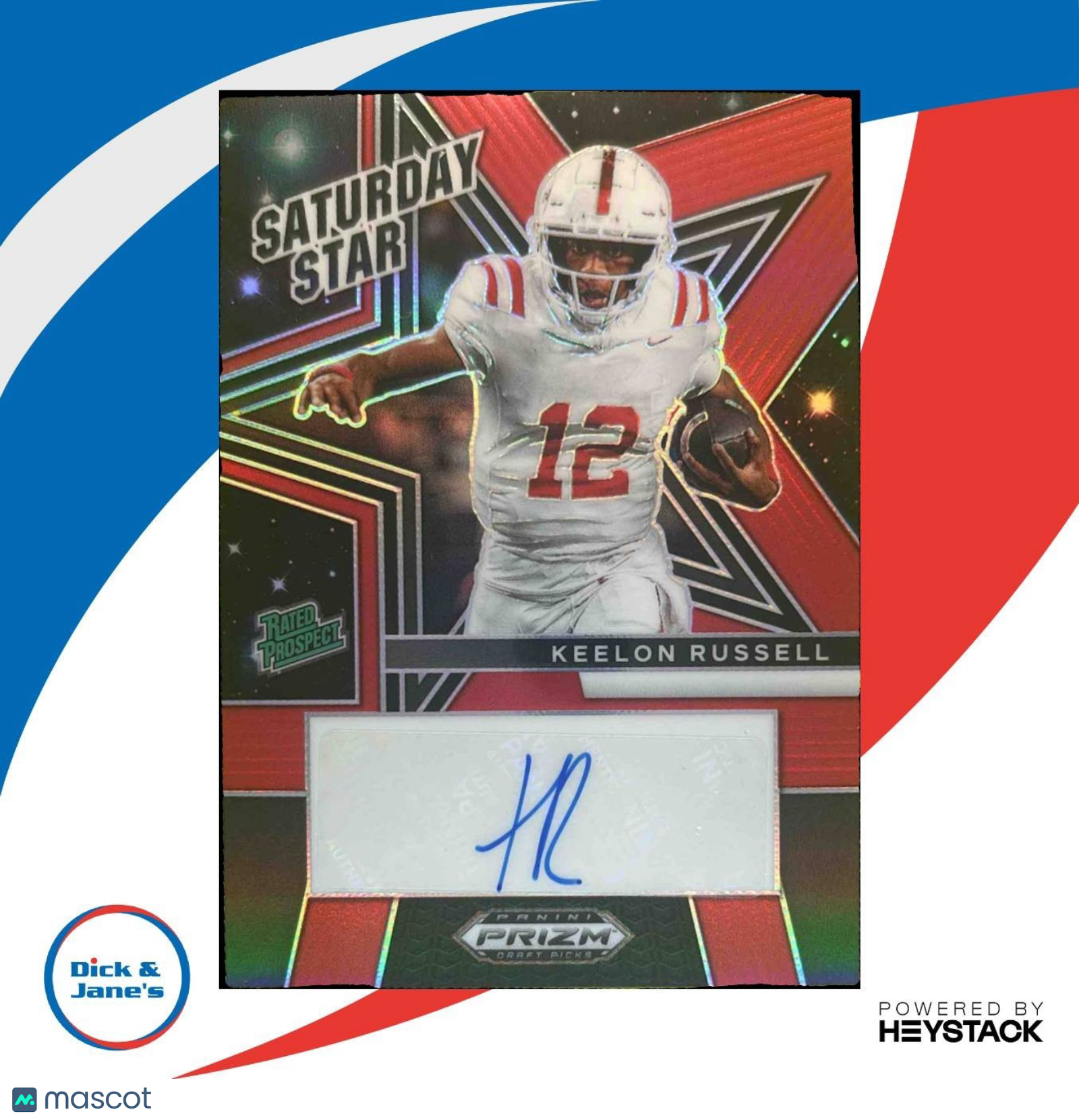 2025 Panini Prizm Draft Keelon Russell Saturday Star Auto Red /399 Crimson Tide - Sports Cards