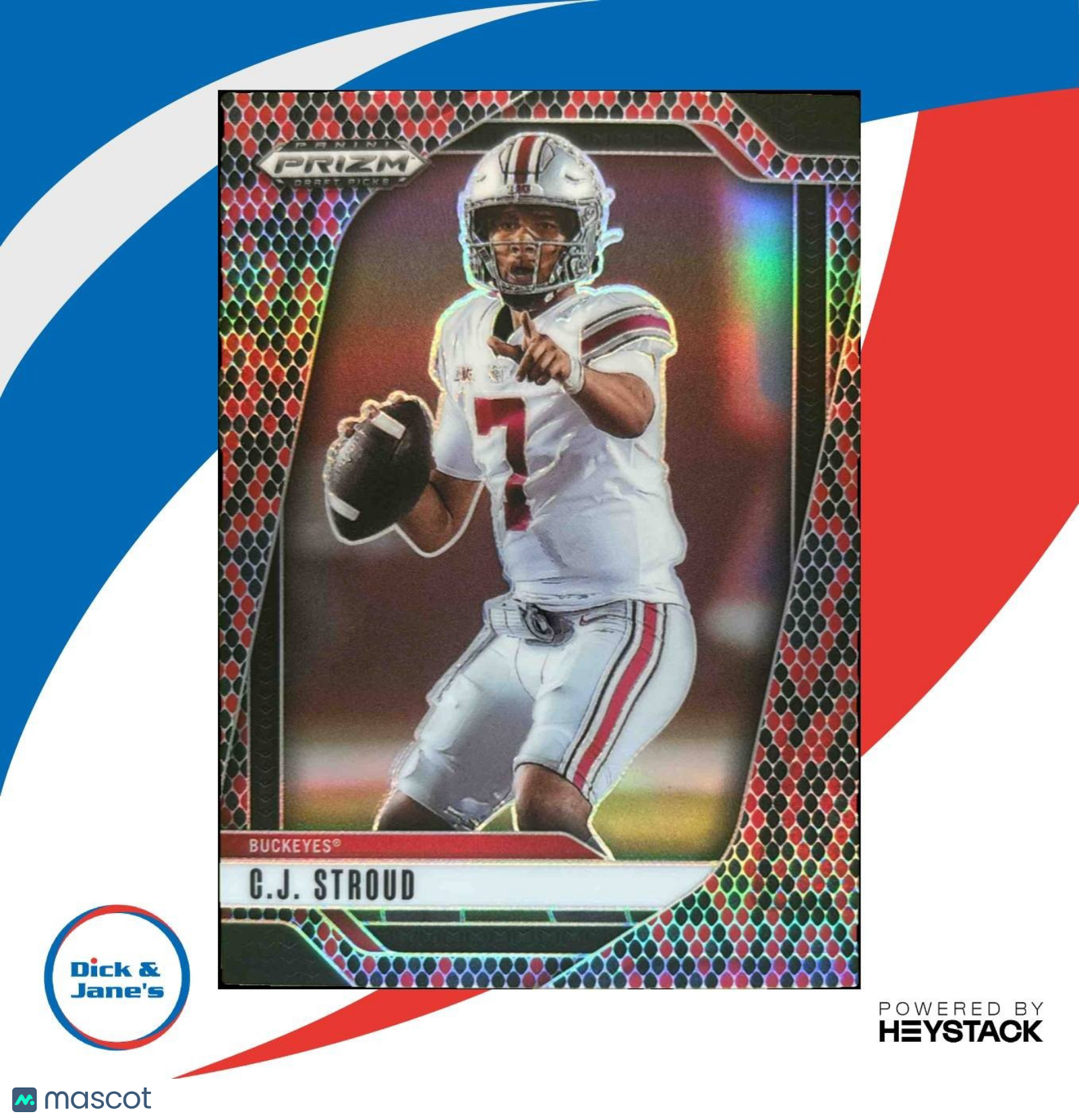 2025 Panini Prizm Draft Picks C.J. Stroud Snakeskin #186 Ohio State Buckeyes - Sports Cards