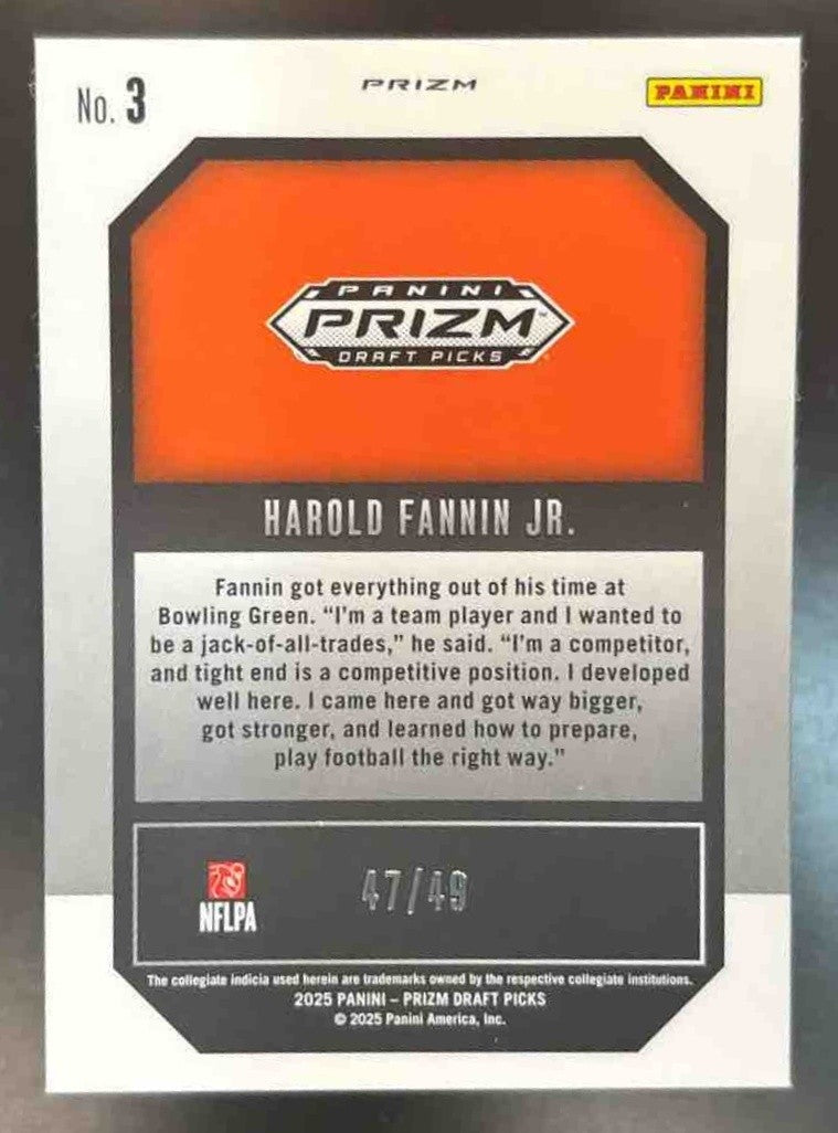 2025 Panini Prizm Draft Picks Harold Fannin Jr. New Recruits Green Pulsar /49 #3 - Sports Cards