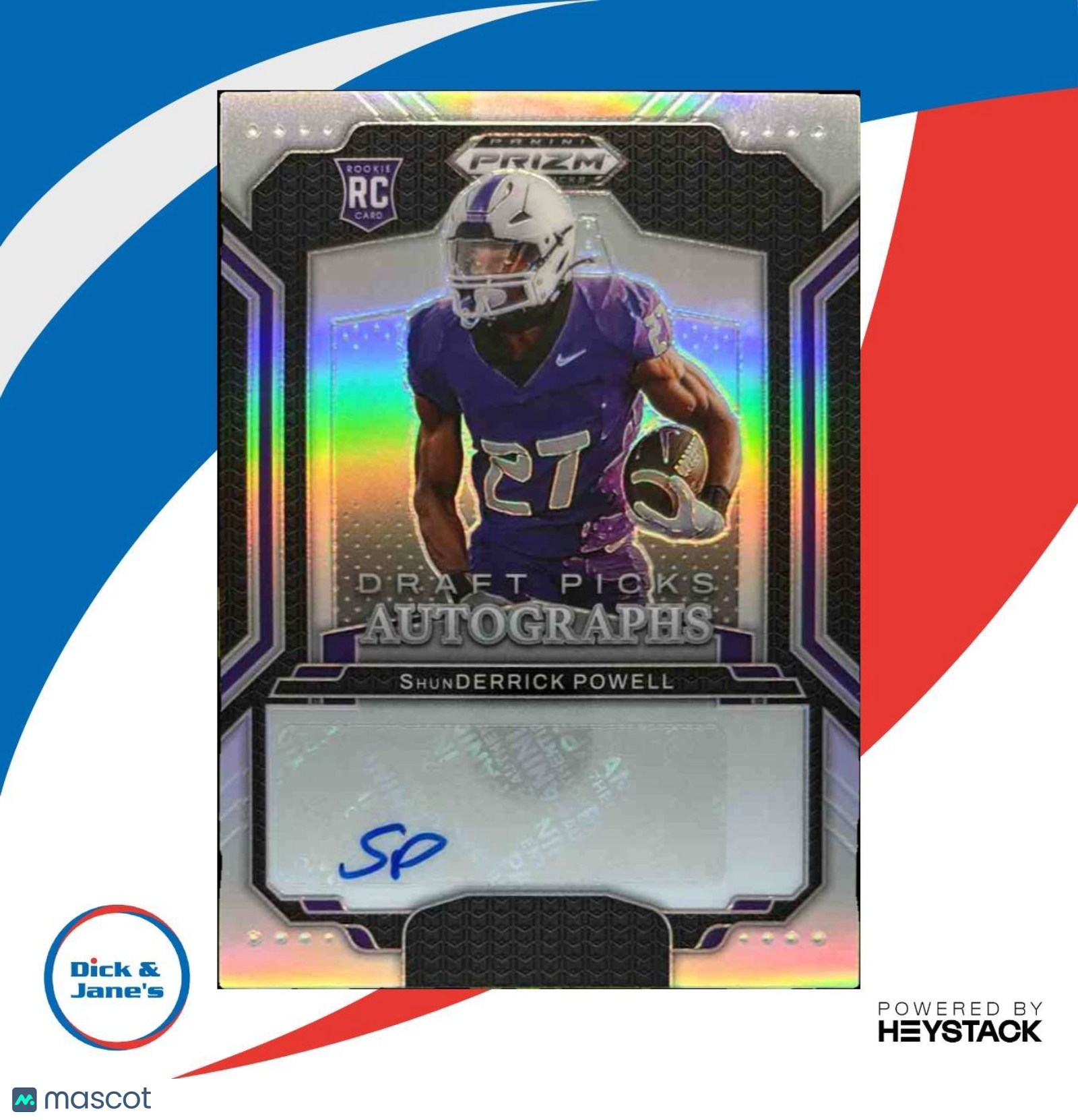 2025 Panini Prizm Draft Picks ShunDerrick Powell Auto Silver #64 - Sports Cards