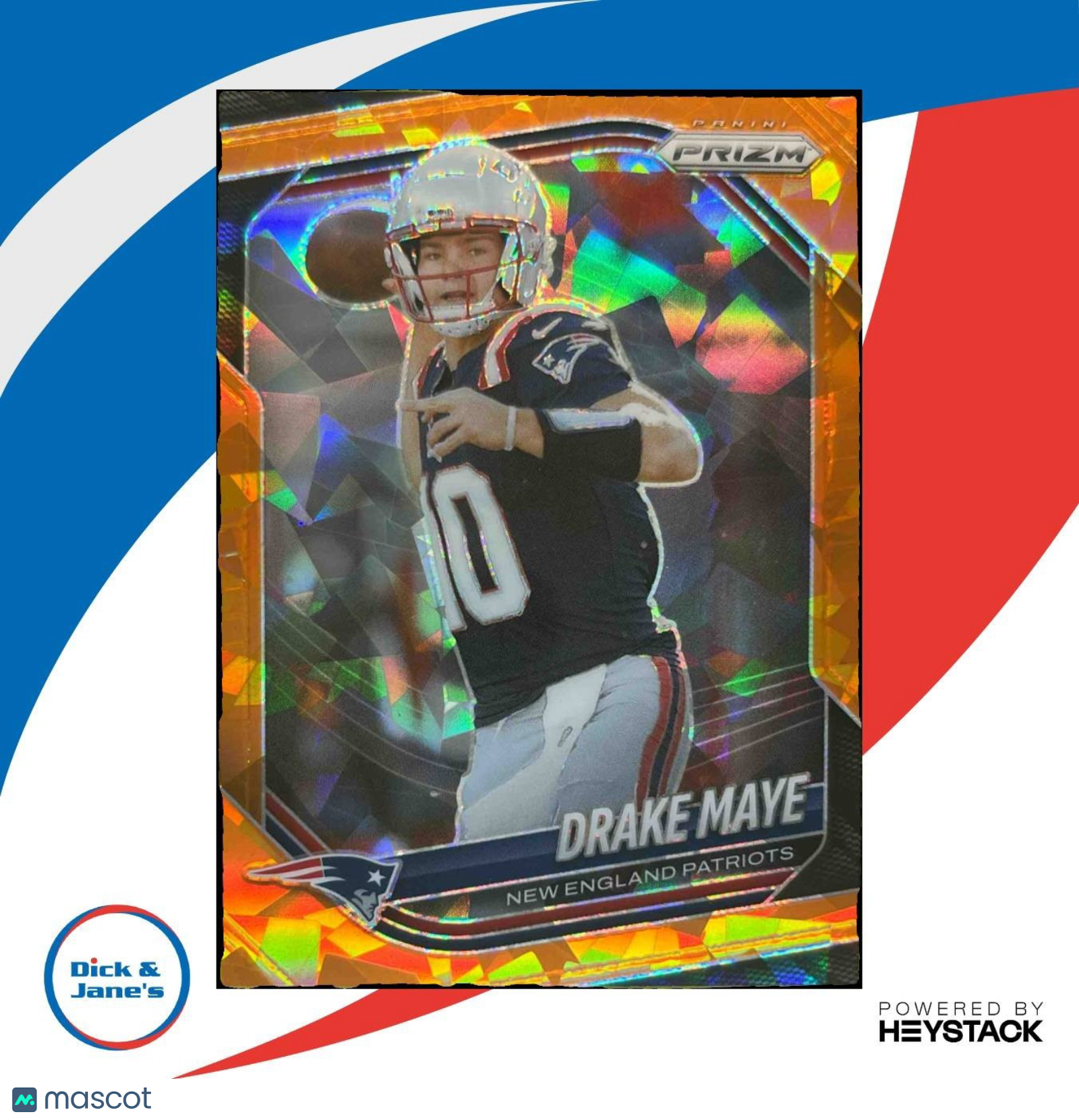 2025 Panini Prizm Drake Maye Orange Ice #165 New England Patriots - Sports Cards