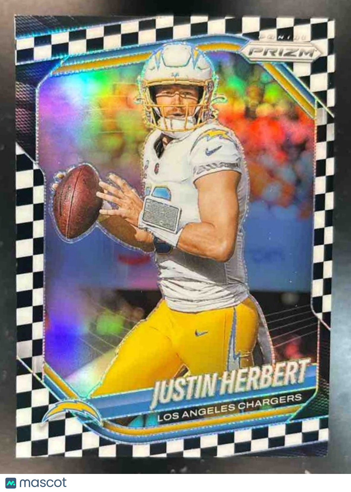 2025 Panini Prizm Justin Herbert Black & White Checker #215 Los Angeles Chargers - Sports Cards