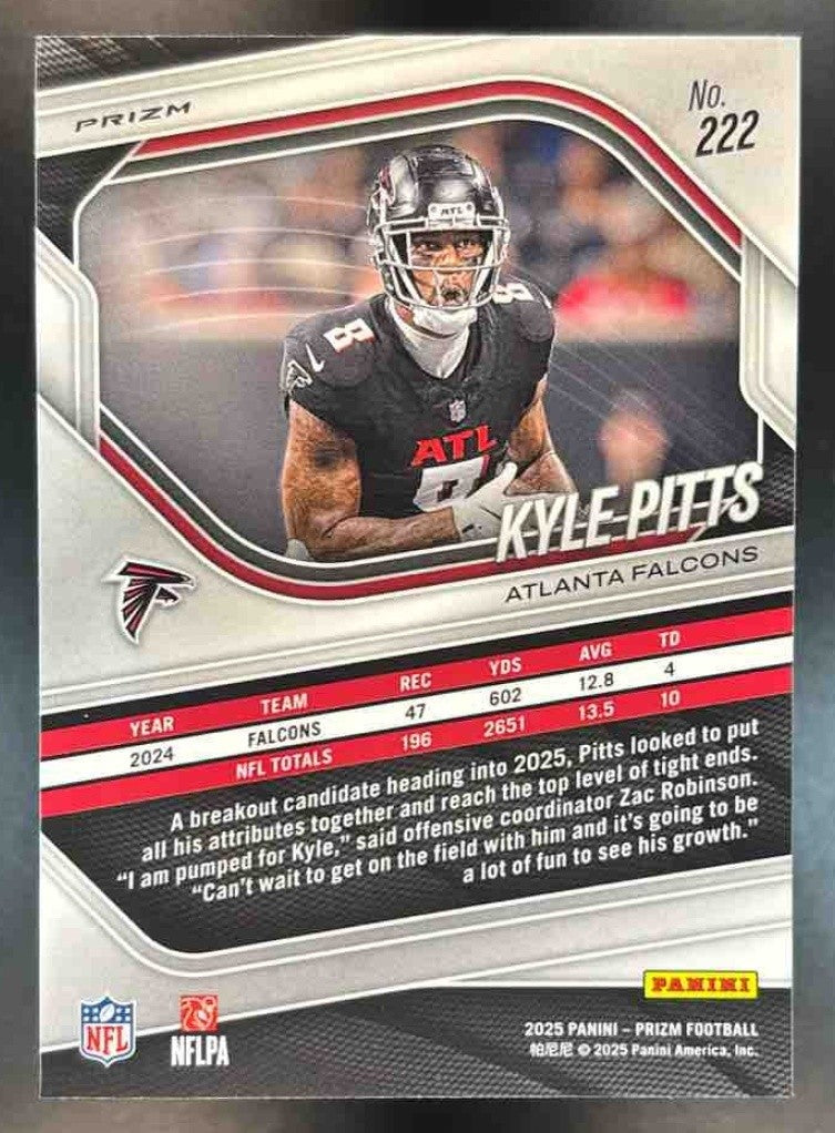 2025 Panini Prizm Kyle Pitts Lazer #222 Atlanta Falcons - Sports Cards