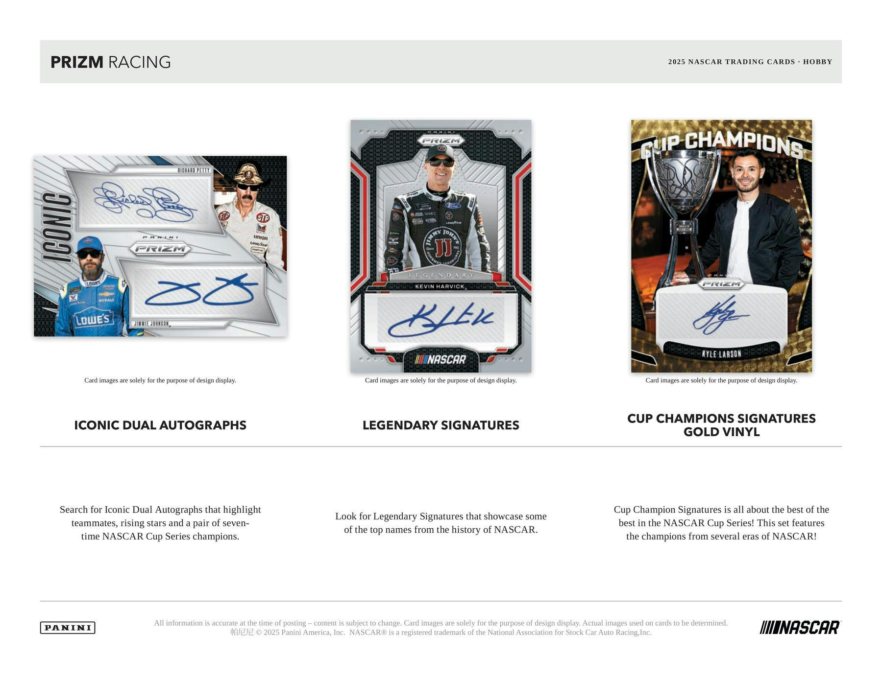 2025 Panini Prizm NASCAR Racing Hobby Box (3 Autos) - Racing