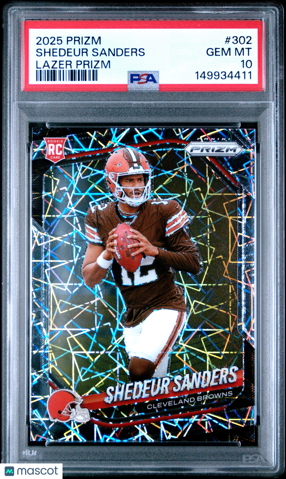 2025 Panini Prizm Shedeur Sanders Lazer Rookie #302 PSA 10 GEM MINT - Graded Sports Cards