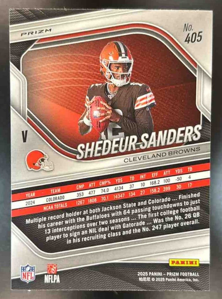 2025 Panini Prizm Shedeur Sanders Rookie Variations Silver #405 Cleveland Browns - Sports Cards