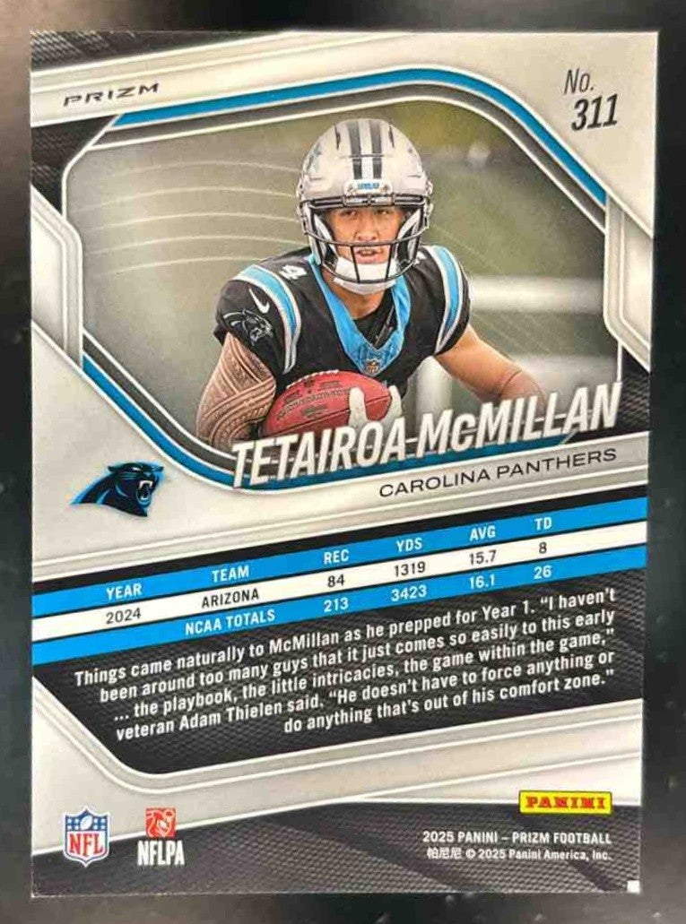 2025 Panini Prizm - Tetairoa McMillan Silver #311 RC Carolina Panthers - Sports Cards