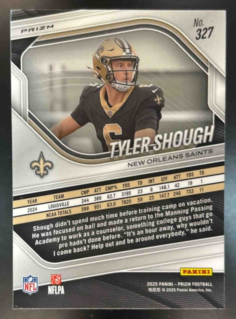 2025 Panini Prizm Tyler Shough Pink #327 New Orleans Saints - Sports Cards