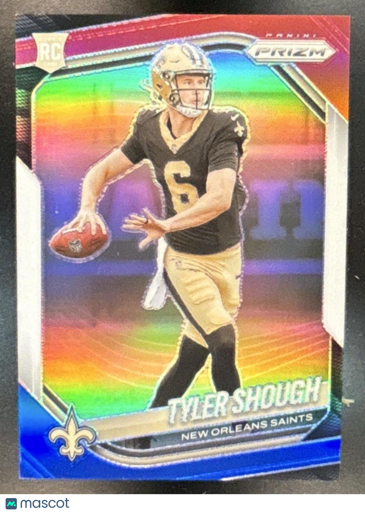 2025 Panini Prizm Tyler Shough Red White & Blue #327 RC New Orleans Saints - Sports Cards