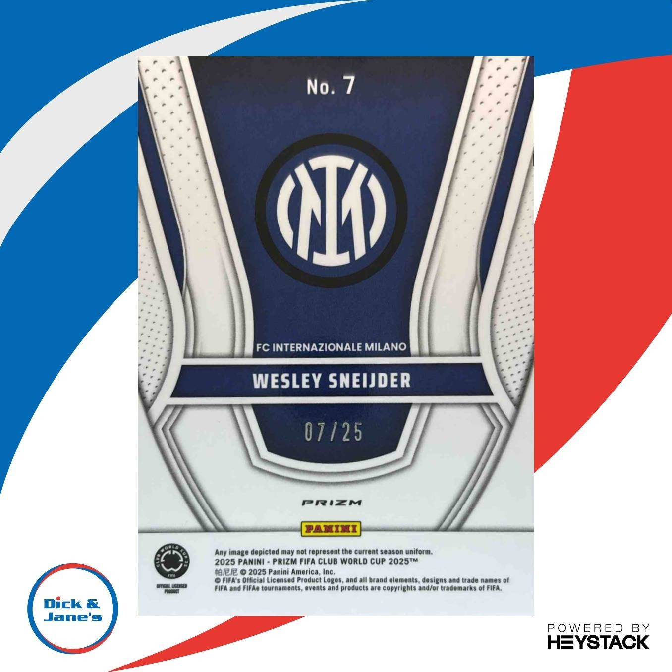 2025 Panini Prizm Wesley Sneijder Legendary Talents Mojo 7/25 #7 - Sports Cards