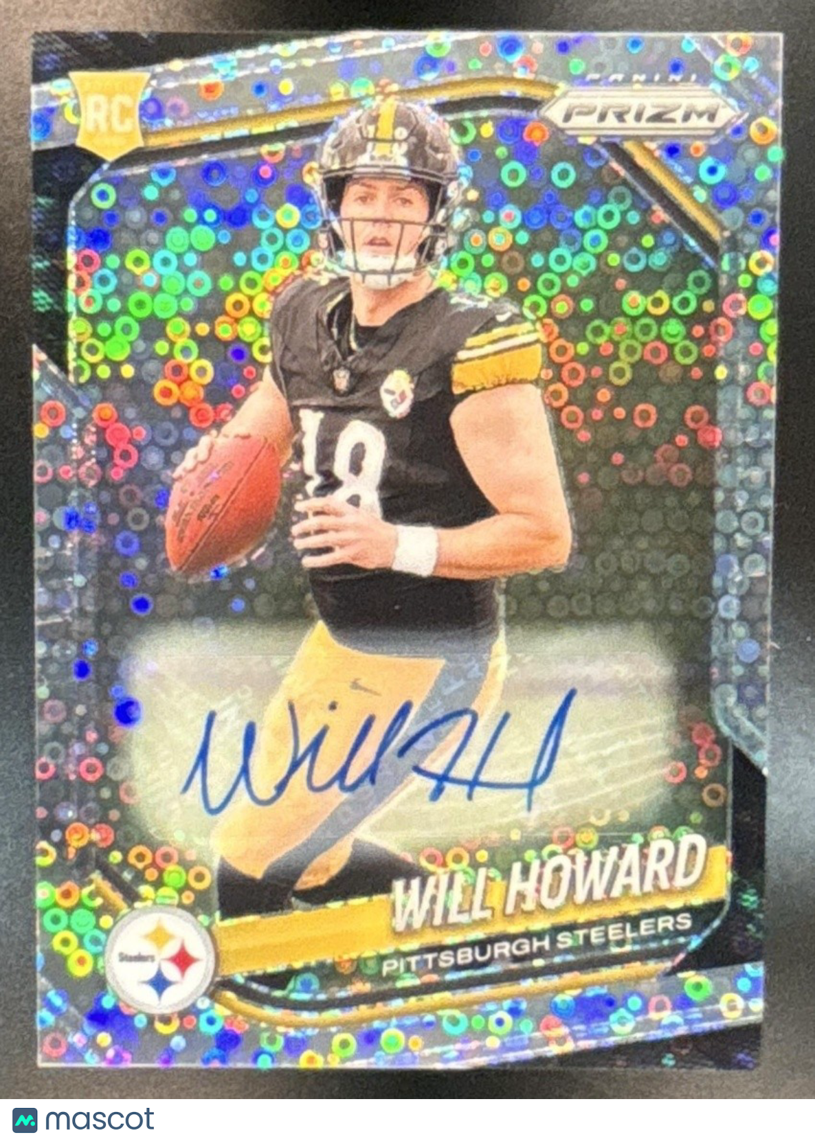 2025 Panini Prizm Will Howard Auto No Huddle #367 RC Pittsburgh Steelers - Sports Cards