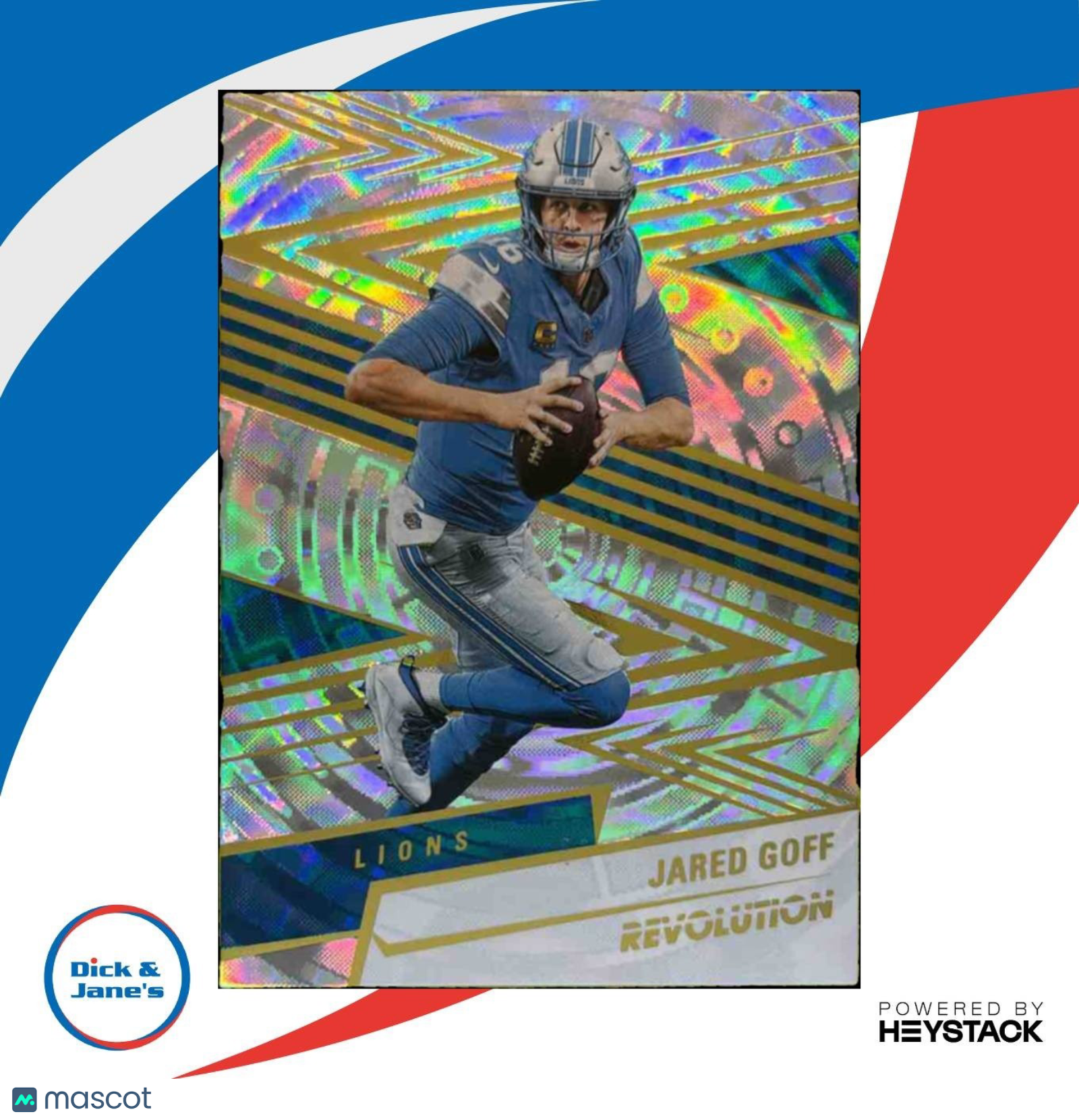 2025 Panini Revolution Jared Goff Fractal 76/99 #64 Detroit Lions - Sports Cards