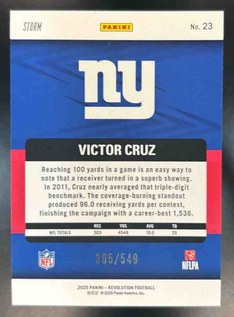2025 Panini Revolution Victor Cruz /549 #23 New York Giants - Sports Cards