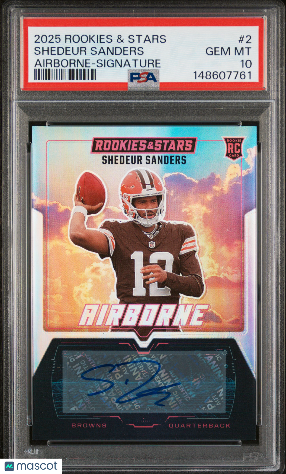 2025 Panini Rookies & Stars Airborne Shedeur Sanders Signature #2 PSA 10 - Graded Sports Cards