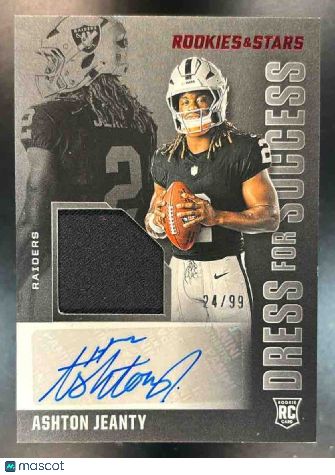2025 Panini Rookies & Stars Ashton Jeanty Dress for Success Patch Auto /99 RC - Sports Cards