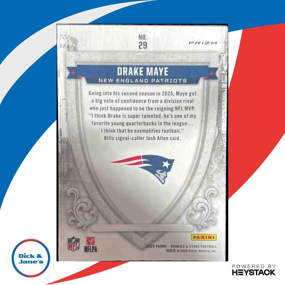 2025 Panini Rookies & Stars Drake Maye Crusade Silver #29 New England Patriots - Sports Cards
