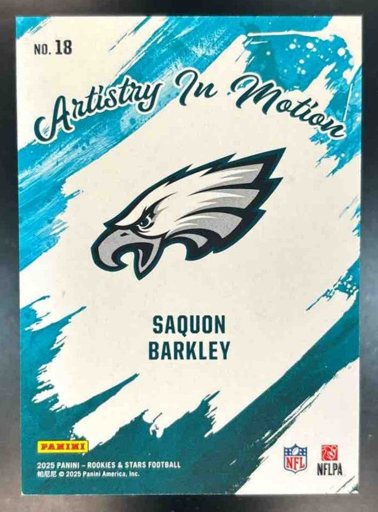 2025 Panini Rookies & Stars Saquon Barkley Artistry in Motion Gold 10/10 Eagles - Sports Cards