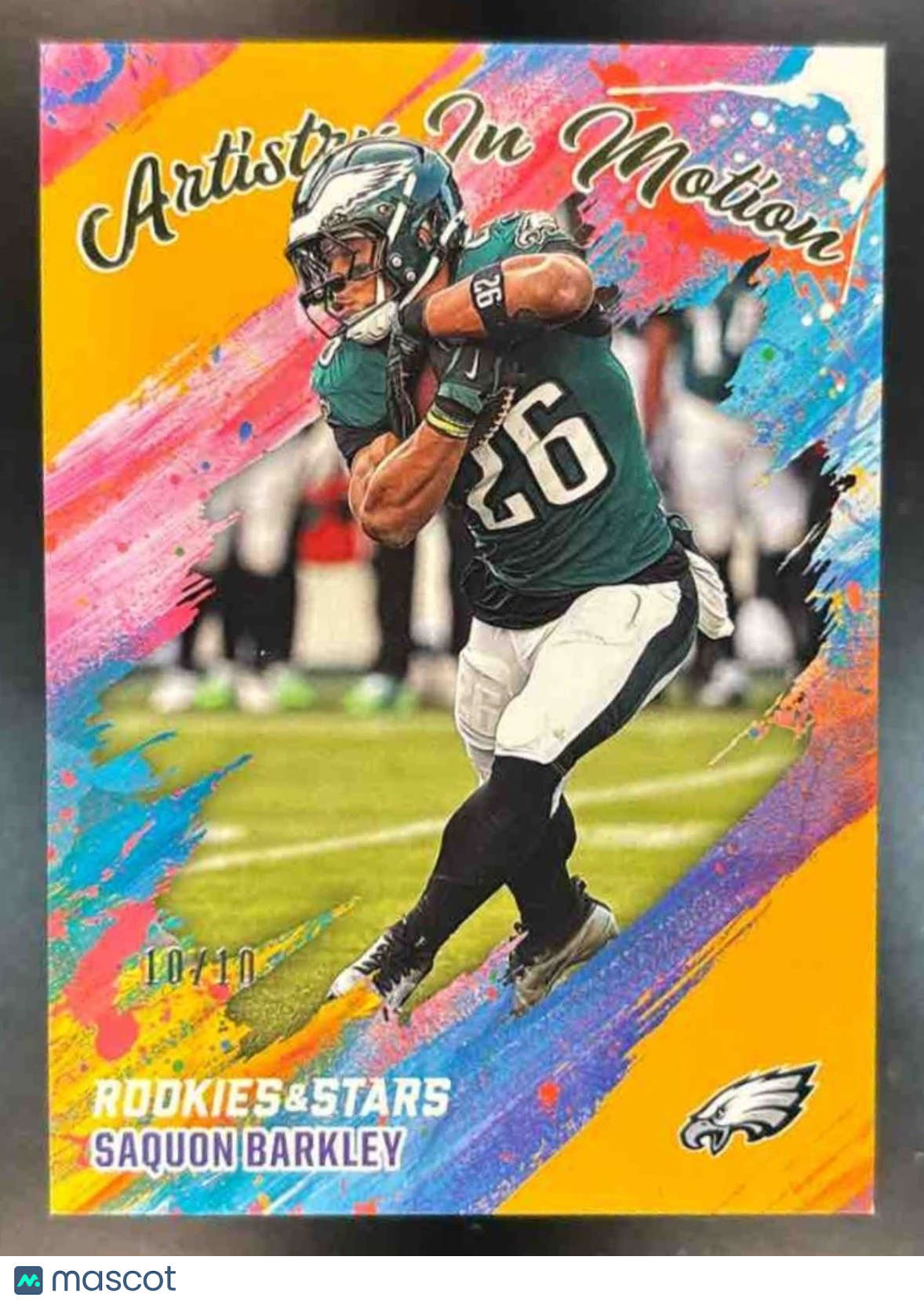 2025 Panini Rookies & Stars Saquon Barkley Artistry in Motion Gold 10/10 Eagles - Sports Cards