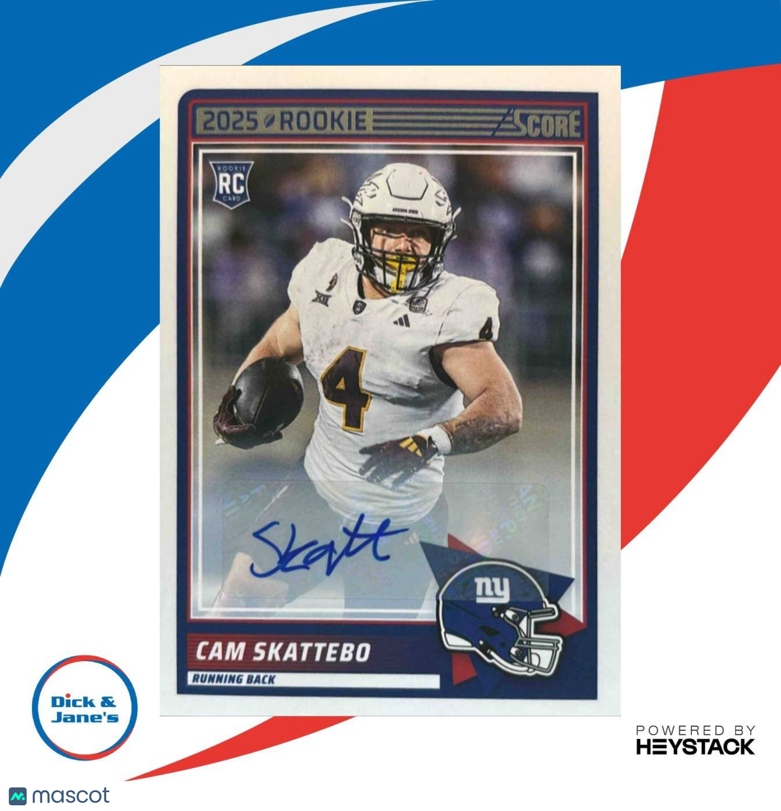 2025 Panini Score Cam Skattebo Rookies Signatures #1 Auto New York Giants - Sports Cards