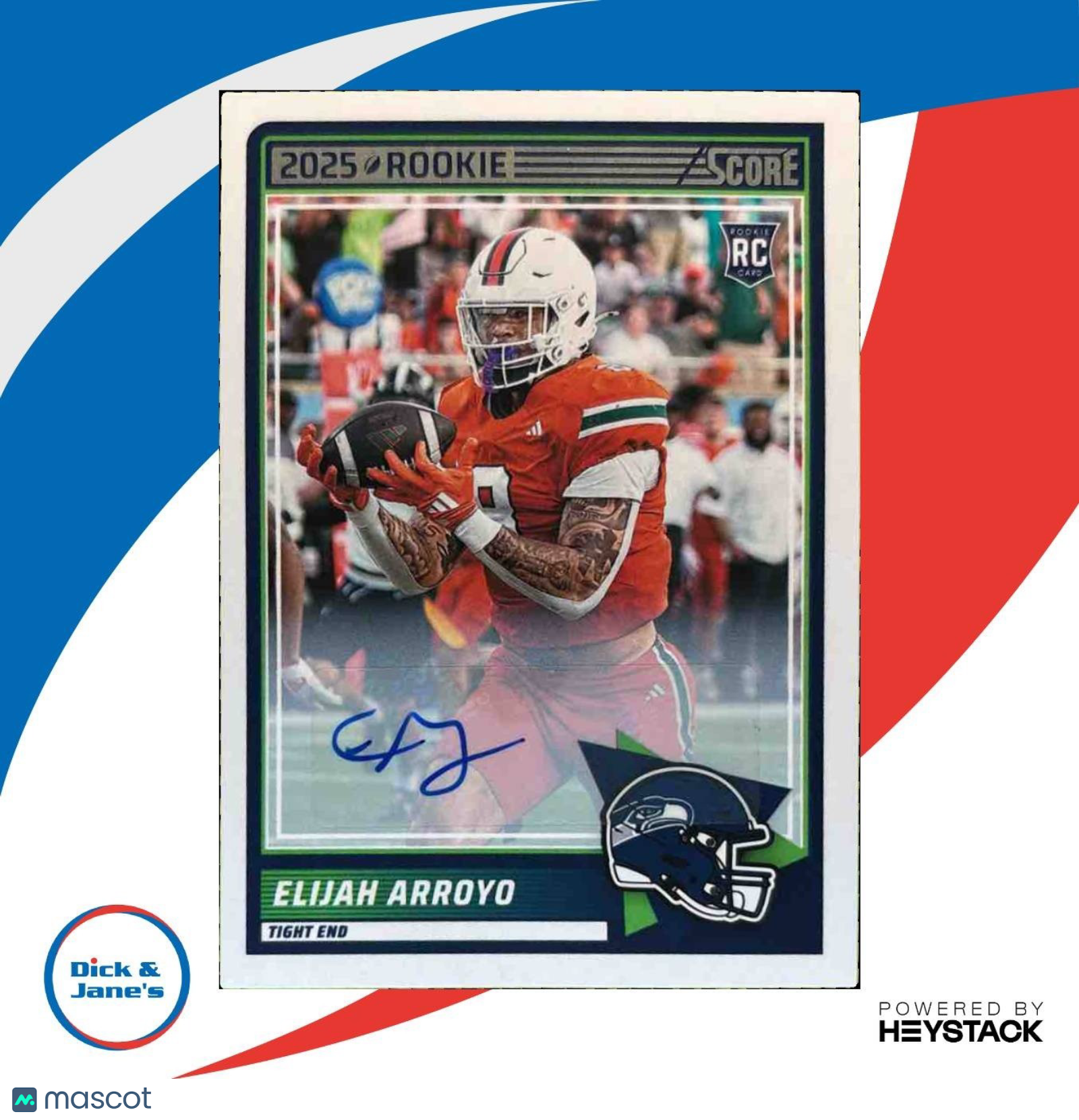 2025 Panini Score Elijah Arroyo Rookies Signatures #50 Auto Seattle Seahawks - Sports Cards