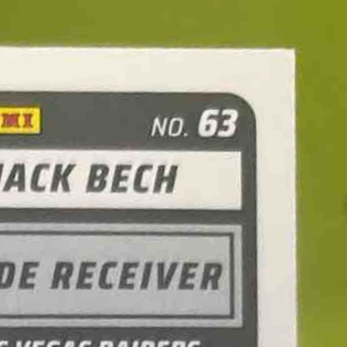 2025 Panini Score Jack Bech Rookies Signatures Green #63 Auto Las Vegas Raiders - Sports Cards