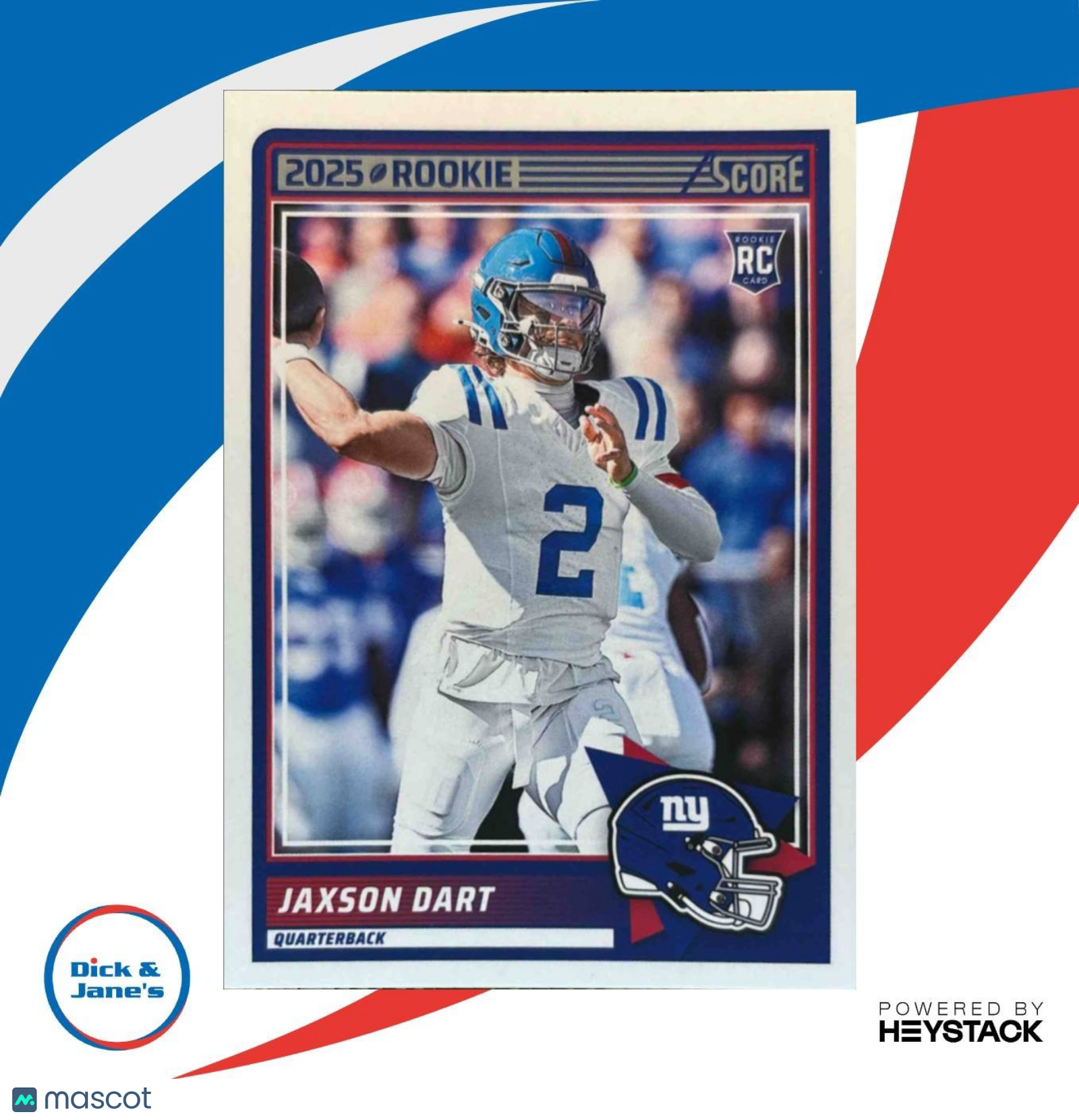 2025 Panini Score Jaxson Dart Rookies #35 New York Giants - Sports Cards