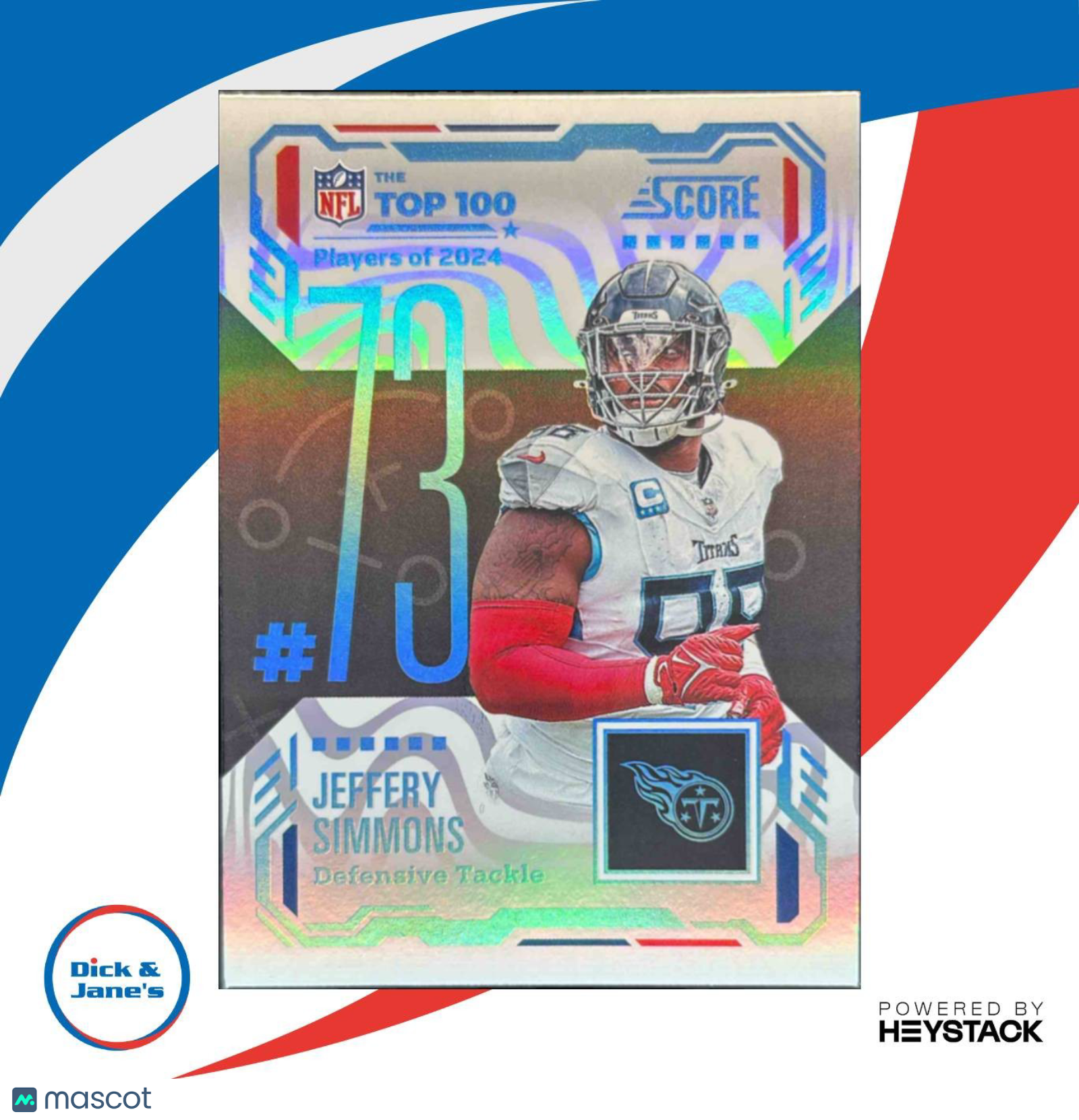 2025 Panini Score Jeffery Simmons Top 100 #73 Tennessee Titans - Sports Cards
