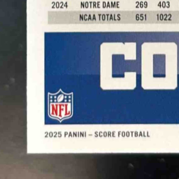 2025 Panini Score Riley Leonard Rookies Signatures #9 Auto Indianapolis Colts - Sports Cards