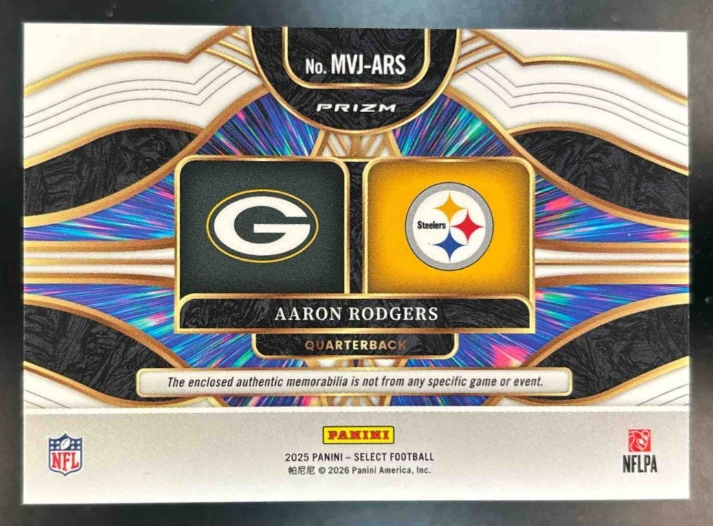 2025 Panini Select Aaron Rodgers Multiverse Jerseys Blue Prizm #MVJ-ARS - Sports Cards